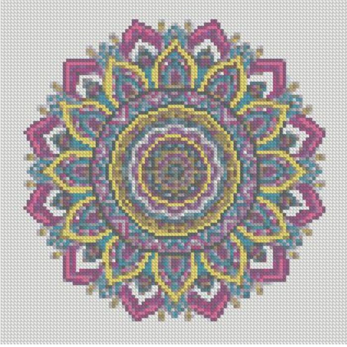Алмазна мозаїка Strateg ПРЕМІУМ Візерунки у стилі мандала розміром 30х30 см CA-0061