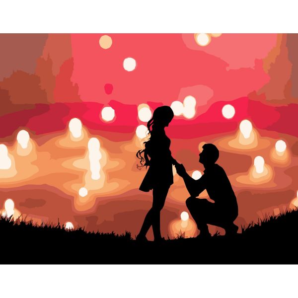 Картина за номерами Strateg ПРЕМІУМ Почуття з лаком розміром 40х50 см (SY6736)