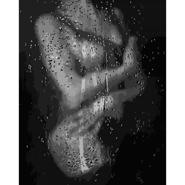 Набір для розпису по номерах Постать за склом Strateg розміром 40х50 см (DY029)