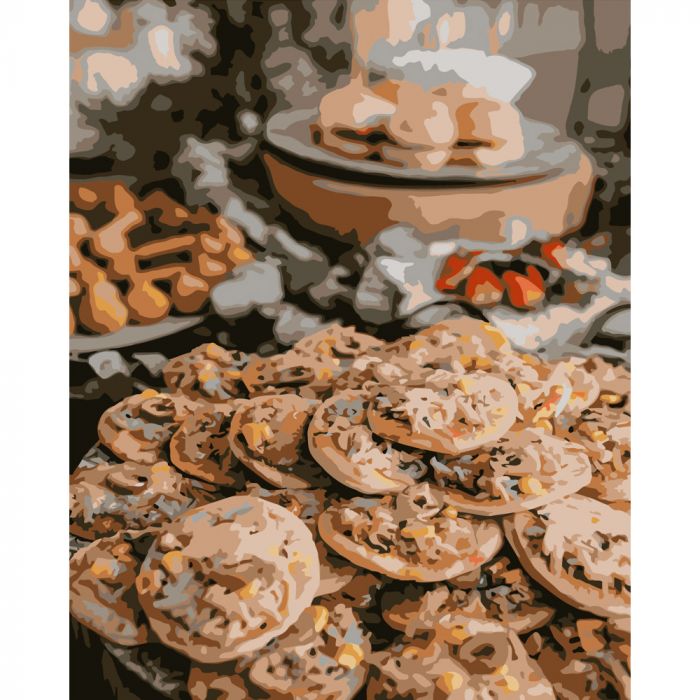 Набір для розпису по номерах Імбирне печиво Strateg розміром 40х50 см (DY126)