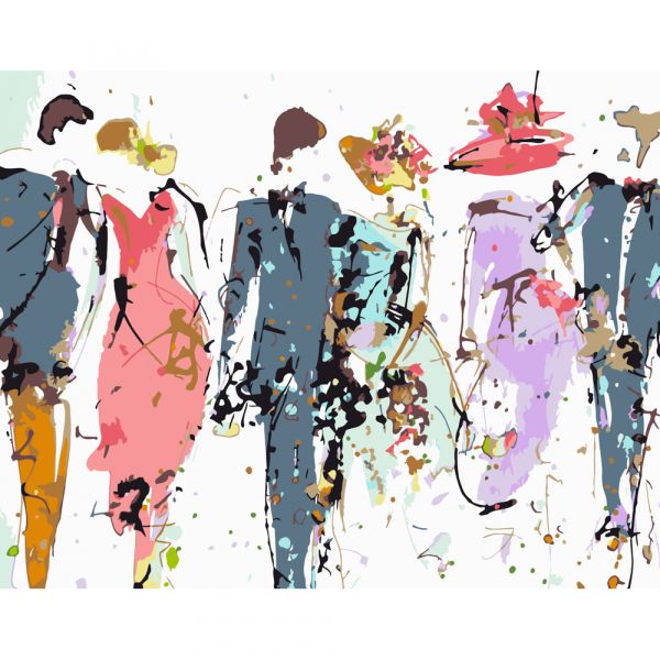 Набір для розпису по номерах Акварельні постаті Strateg розміром 40х50 см (DY133)