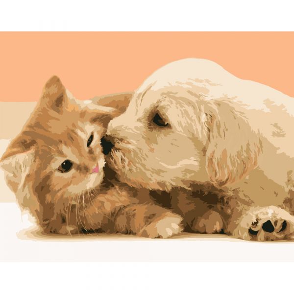 Картина за номерами Strateg ПРЕМІУМ Щира дружба розміром 40х50 см (DY223)