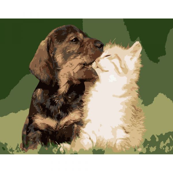 Набір для розпису по номерах Хвостаті друзі Strateg розміром 40х50 см (DY225)