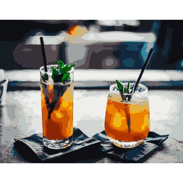 Набір для розпису по номерах Пара коктейлів Strateg розміром 40х50 см (GS291)
