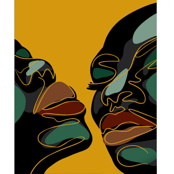 Набір для розпису по номерах Контури обличчя Strateg розміром 40х50 см (DY291)