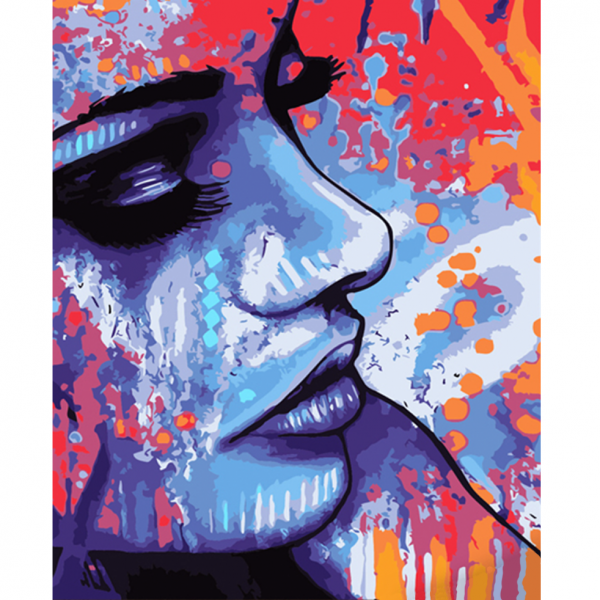 Набір для розпису по номерах Обличчя дівчини Strateg розміром 40х50 см (DY296)