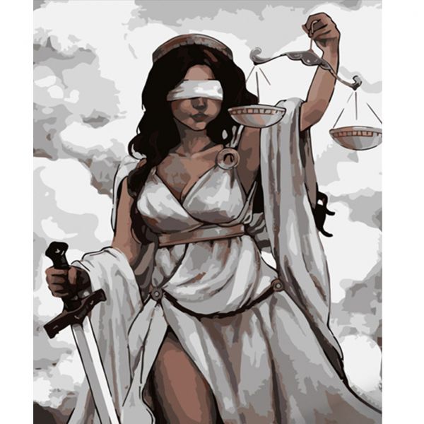 Набір для розпису по номерах Богиня Феміда Strateg розміром 40х50 см (DY314)