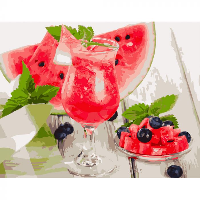 Набір для розпису по номерах Фреш з кавуна Strateg розміром 40х50 см (GS474)