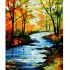 Картина за номерами Strateg ПРЕМІУМ Осіння річка розміром 40х50 см (GS559)