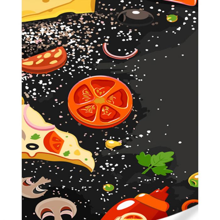 Набір для розпису по номерах Піца Strateg розміром 40х50 см (GS673)