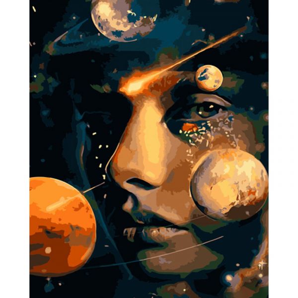 Набір для розпису по номерах Обличчя Всесвіту Strateg розміром 40х50 см (GS685)