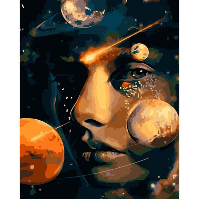 Набір для розпису по номерах Обличчя Всесвіту Strateg розміром 40х50 см (GS685)