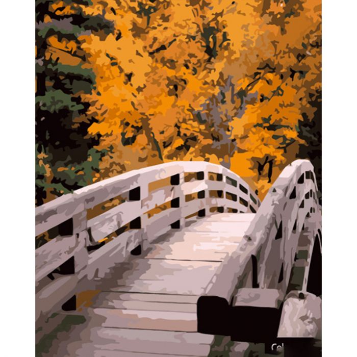 Картина за номерами Strateg ПРЕМІУМ Осінній парк розміром 40х50 см (GS721)