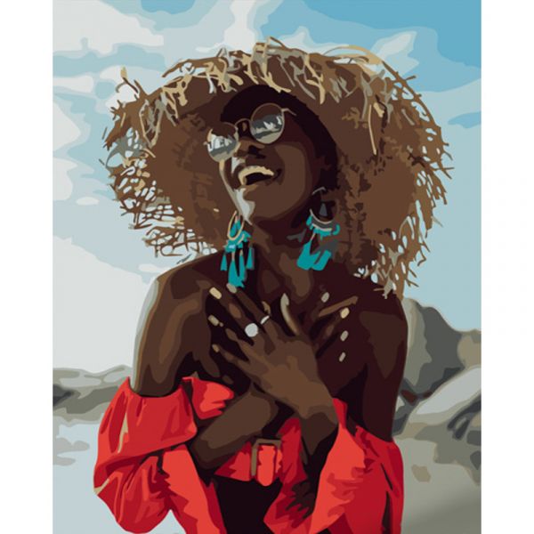 Набір для розпису по номерах Сонячна відпустка Strateg розміром 40х50 см (GS740)