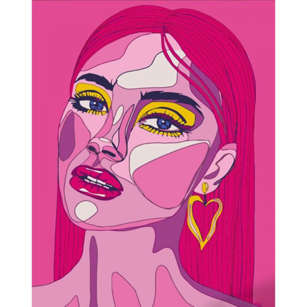 Набір для розпису по номерах В рожевих тонах Strateg розміром 40х50 см (DY324)