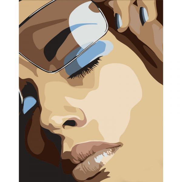 Набір для розпису по номерах Під окулярами Strateg розміром 40х50 см (DY340)