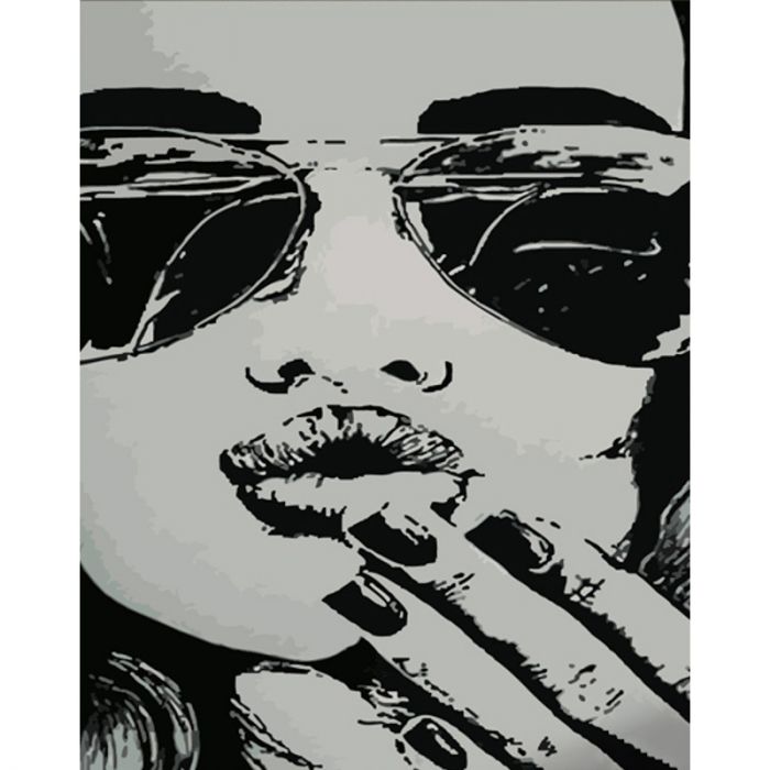 Набір для розпису по номерах Чорно-білий поцілунок Strateg розміром 40х50 см (DY364)