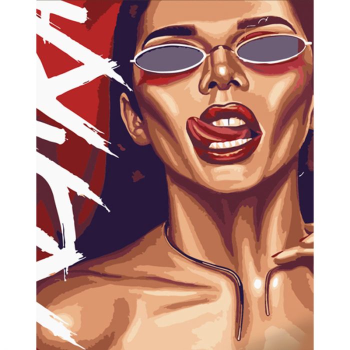 Набір для розпису по номерах Дівчина з перцем Strateg розміром 40х50 см (DY370)