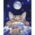 Картина за номерами Strateg ПРЕМІУМ Котик в космосі з лаком розміром 40х50 см (GS876)