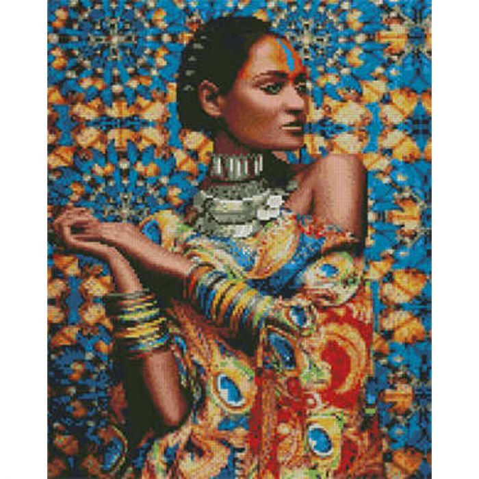 Алмазна картина Strateg ПРЕМІУМ Східна краса розміром 40х50 см (L-052)