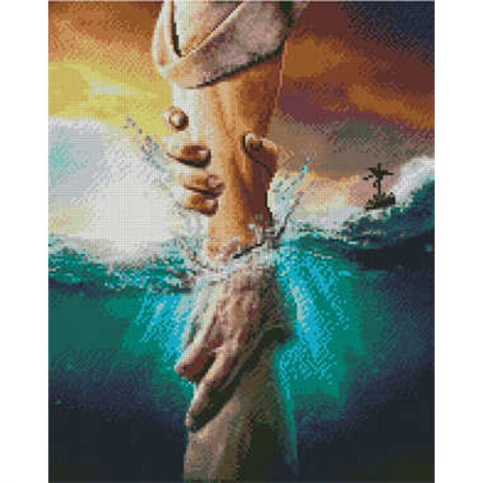 Алмазна картина Strateg ПРЕМІУМ Рука допомоги розміром 40х50 см (L-230)