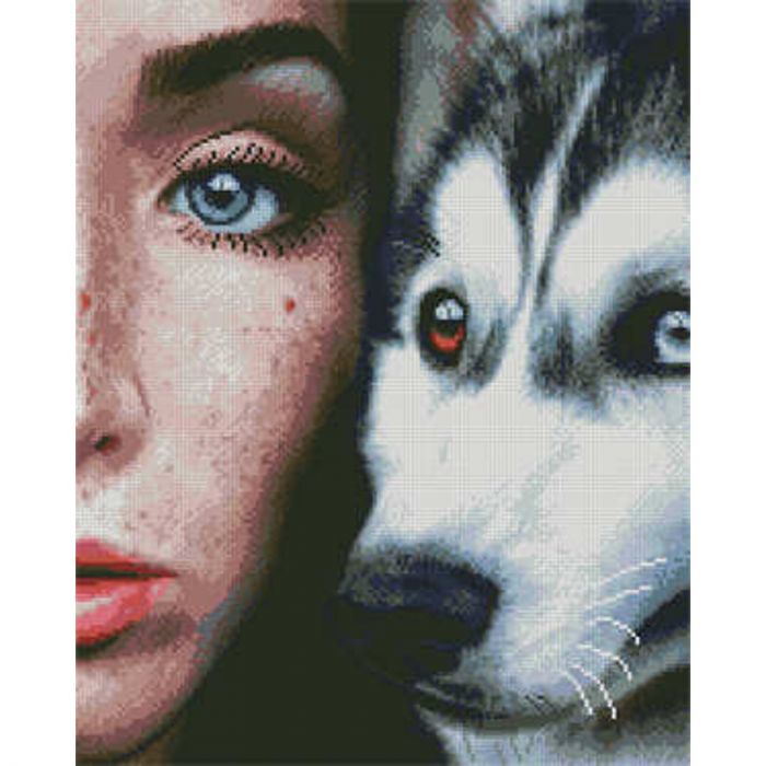 Алмазна картина Strateg ПРЕМІУМ Погляди розміром 40х50 см (L-239)