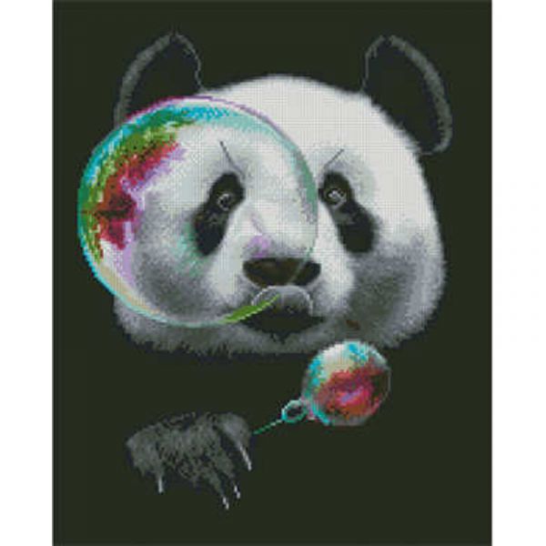 Набір для творчості алмазна картина Панда та бульбашка Strateg розміром 40х50 см (L-243)