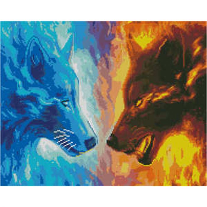 Алмазна картина Strateg ПРЕМІУМ Дві протилежності розміром 40х50 см (L-311)