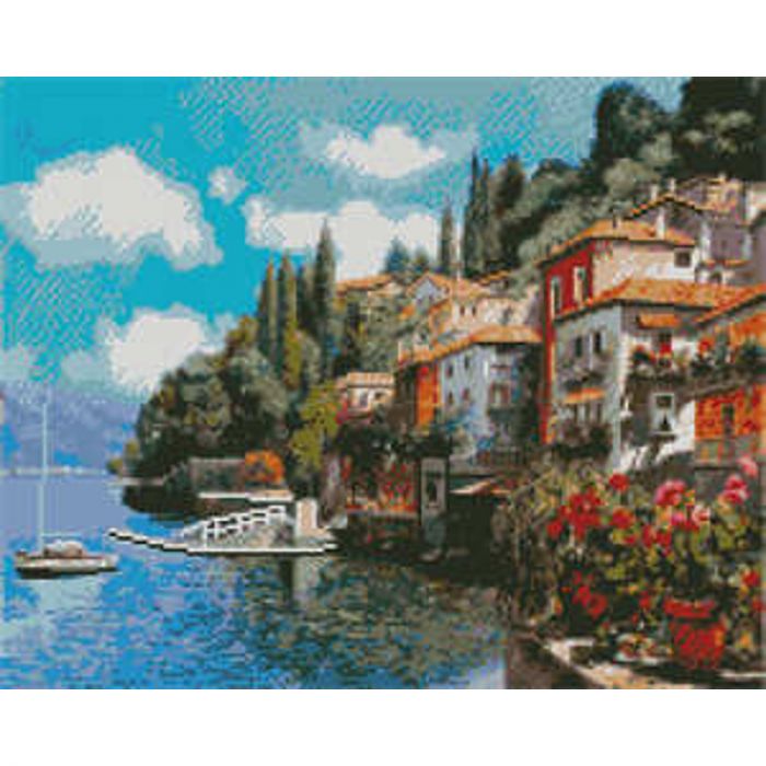 Набір для творчості алмазна картина Місто на березі моря Strateg розміром 40х50 см (L-346)