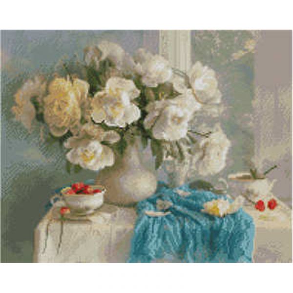 Набір для творчості алмазна картина Ніжний натюрморт Strateg розміром 40х50 см (L-458)