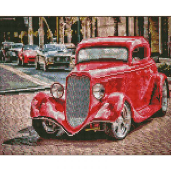 Набір для творчості алмазна картина Ретро кар Strateg розміром 30х40 см кв (KB072)