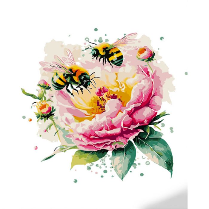 Набір для розпису по номерах Працюючі бджілки Strateg розміром 40х50 см (GS1364)