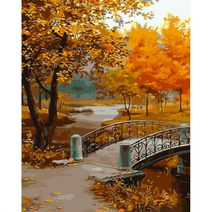 Набір для розпису по номерах Осінній парк Strateg розміром 40х50 см (GS1373)