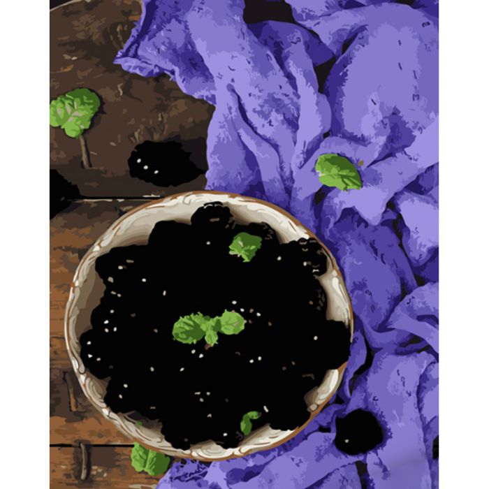 Набір для розпису по номерах Тарілка з шовковицею Strateg розміром 40х50 см (GS1395)