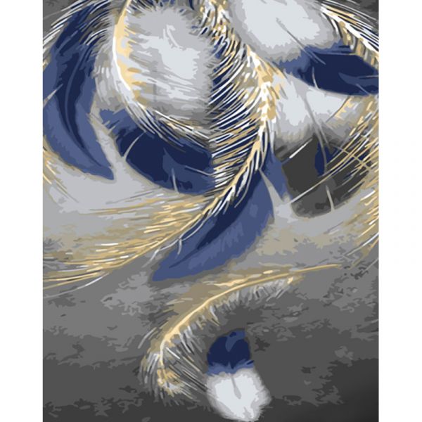 Картина за номерами Strateg ПРЕМІУМ Легкість пір'я з лаком та з рівнем розміром 40х50 см (GS1415)