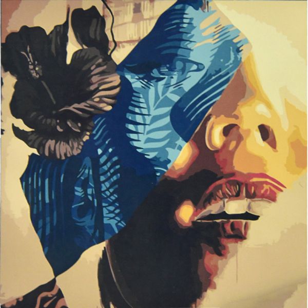 Набір для розпису по номерах Дівчина з квіткою Strateg розміром 50х50 см (AA002)