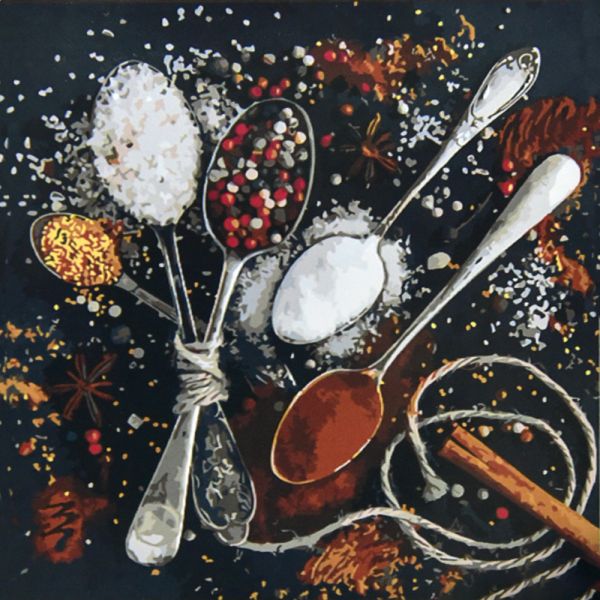 Набір для розпису по номерах Барвисті спеції Strateg розміром 50х50 см (AA004)