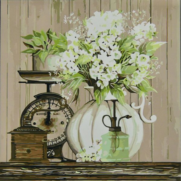 Набір для розпису по номерах Кувшин з квітами Strateg розміром 50х50 см (AA010)