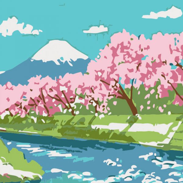 Картина за номерами Strateg Річка у горах розміром 20х20 см (HH5898)