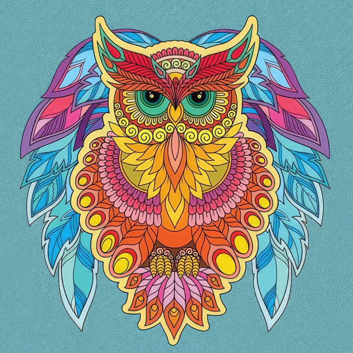 Набір для розпису-антистрес Strateg Сова розміром 30х30 см  (JCEE36812)