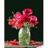 Картина за номерами Strateg ПРЕМІУМ Букет квітів маку у вазі з лаком та з рівнем розміром 30х40 см (SS1044)