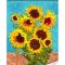 Картина за номерами Strateg ПРЕМІУМ Соняшники з лаком та з рівнем розміром 40х50 (GS1623)