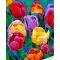 Картина за номерами Strateg Тюльпаны поп-арт на кольоровому фоні розміром 40х50 (GS1625)