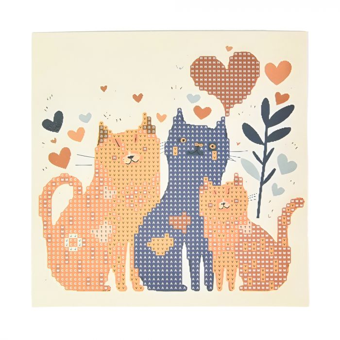 Алмазна мозаїка Strateg ПРЕМІУМ Потрійне кохання на паперовій основі розміром 18х18 см (JUB14396)