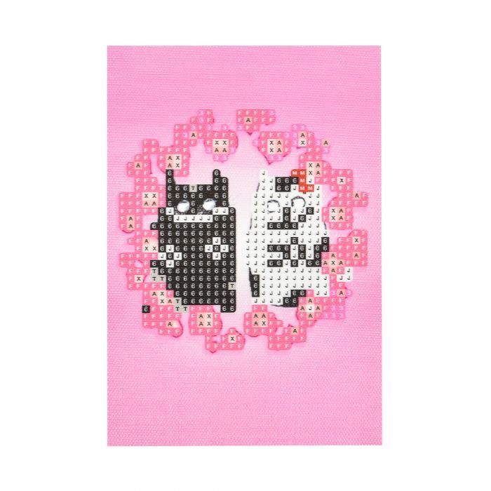 Алмазна мозаїка Strateg ПРЕМІУМ Закохані котики без підрамника розміром 10х15 см (YAB14421)