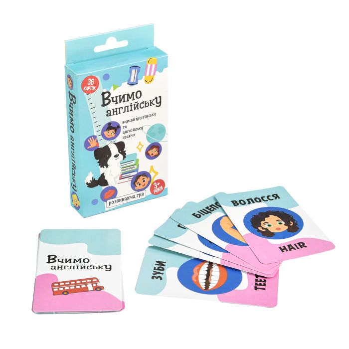 Карткова розвиваюча гра Strateg Вчимо англійську навчальна українською мовою (30109)
