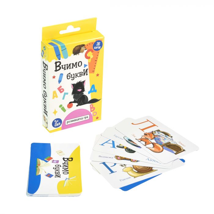 Карткова розвиваюча гра Strateg Вчимо букви навчальна українською мовою (30108)