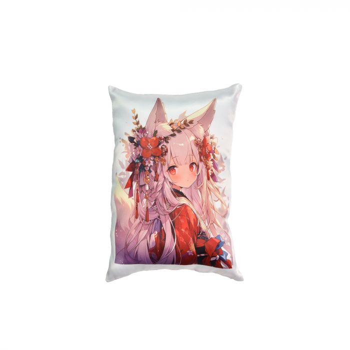 Подушка  "Кіцуне" розмір 26*35 см (рожева) з нанесенням сублімації  (60677)