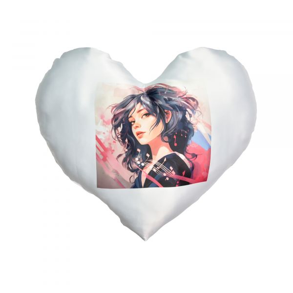 Подушка "Серце" "Ритм душі" (рожева) з нанесенням сублімації (60699)