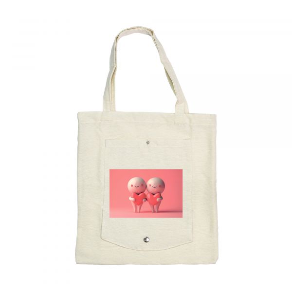 Шопер-гаманець "Два серця, одне відчуття" з ДТФ плівкою (60685)